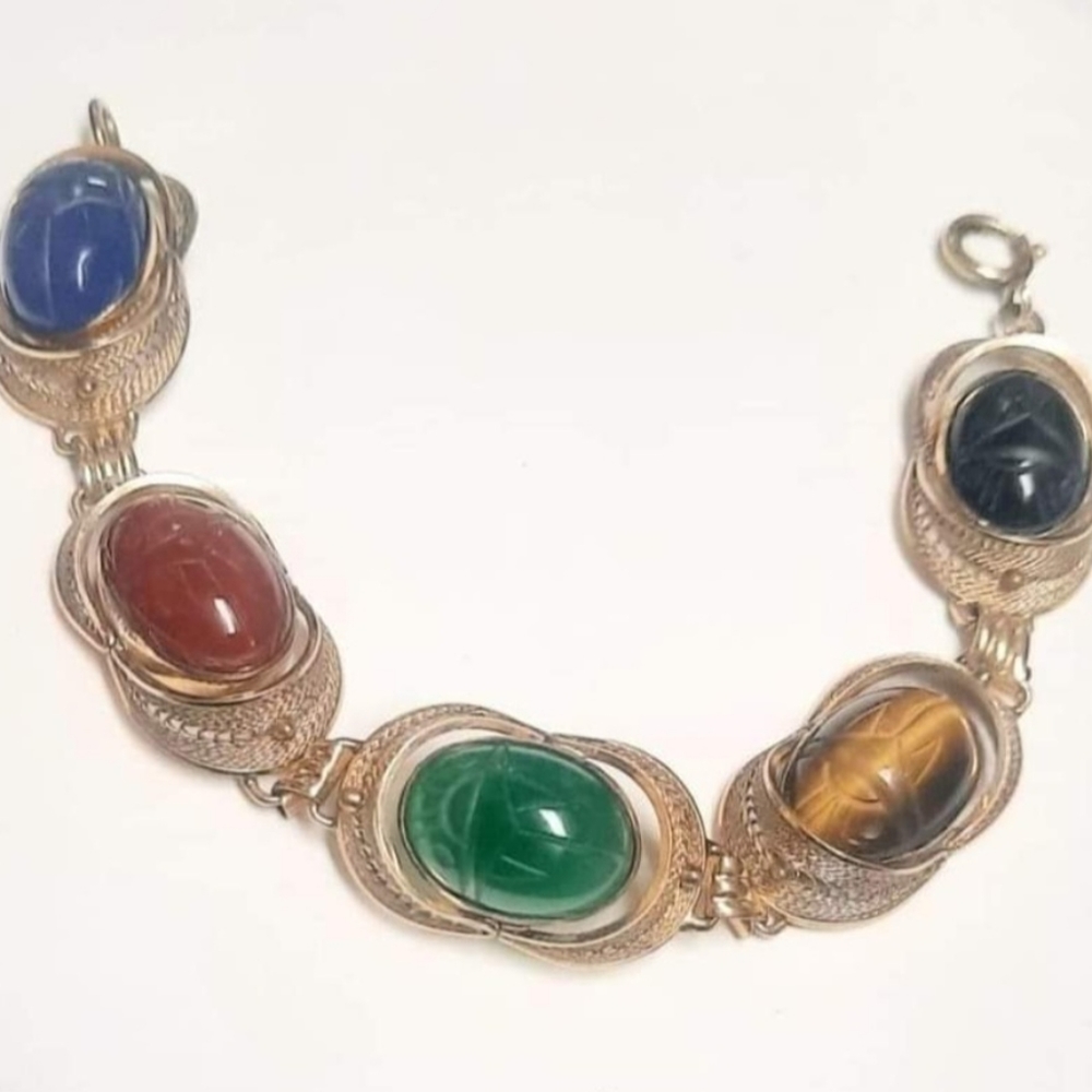 Vintage Scarab Bracelet  Made By Van Dell
